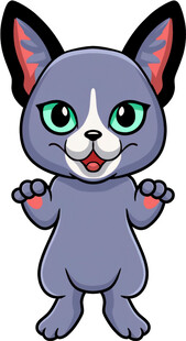 可爱卡通小灰猫