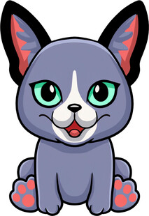 可爱蓝猫卡通形象