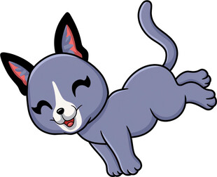 跳跃的可爱卡通猫咪