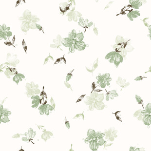 清新花卉飞鸟图案背景