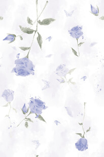 蓝白花卉图案背景