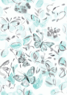 蓝白花卉图案背景纹理