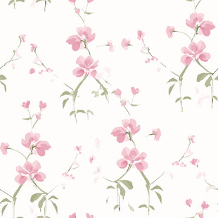 粉色花卉无缝图案背景