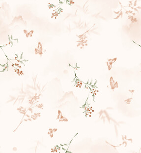 淡雅花卉蝴蝶图案背景