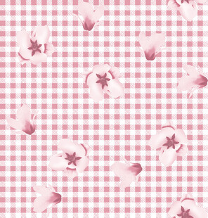 粉色格纹花卉图案背景