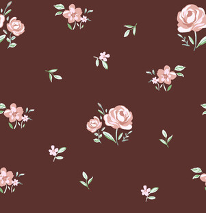 深棕底粉色花卉图案背景