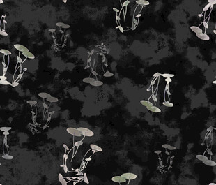 黑色背景上的蘑菇图案