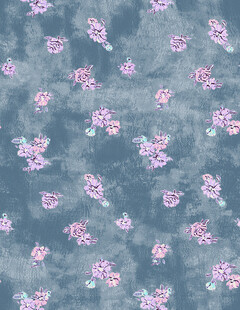 蓝底粉色花卉图案纹理