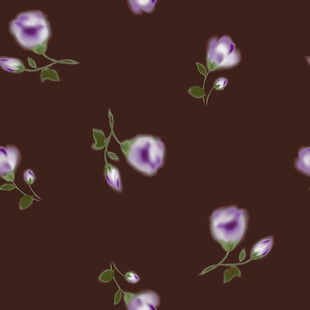 深棕背景上的紫色花卉图案