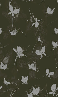 白色花卉图案深绿背景图