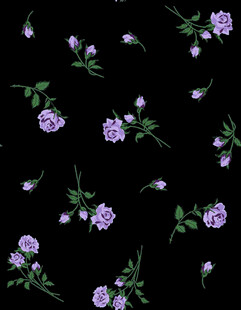 黑色背景上的紫色花卉图案