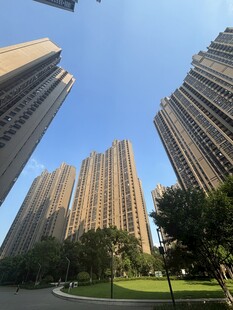 城市高楼与绿地景观