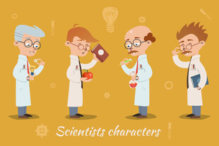 四位搞怪科学家形象