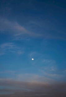 夜空明月伴薄云