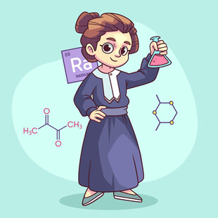 女科学家专注做实验