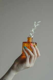 手捧香水瓶