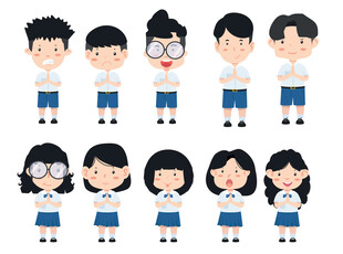 卡通风格学生形象集合