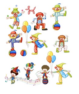欢乐小丑插画集合