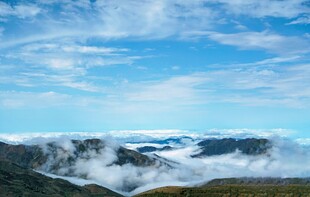 云海中的山峦美景