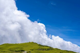 山坡白云
