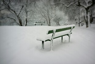雪后公园长椅