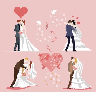 浪漫婚礼情侣甜蜜瞬间