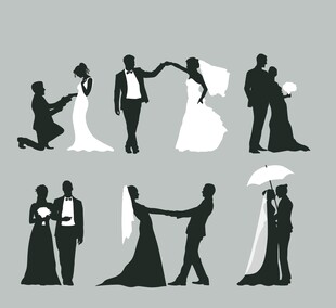 婚礼姿态剪影