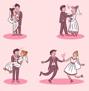 浪漫婚礼情侣甜蜜瞬间