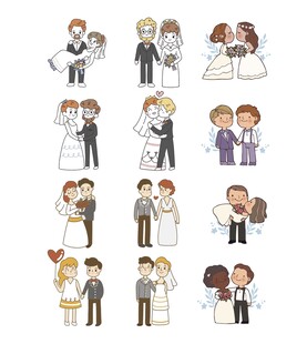 多样情侣角色插画