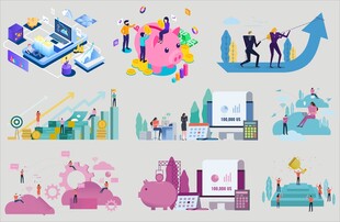 商务金融科技插画