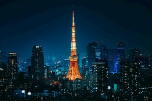 东京塔夜景璀璨都市风光