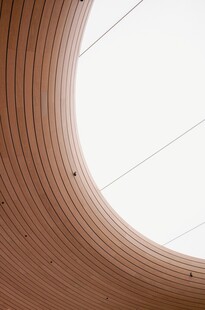 弧形木质建筑内部景观