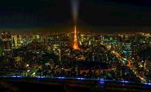 东京夜景中的璀璨地标
