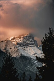 雪山夕照