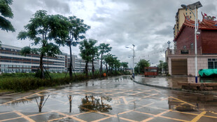 雨后街道景象