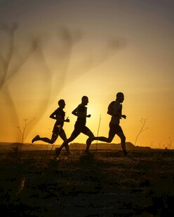 夕阳下的奔跑者