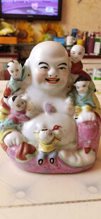 可爱陶瓷弥勒佛摆件