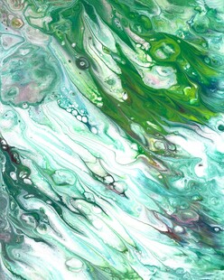 梦幻绿调抽象流体艺术画面