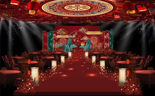 中式婚礼红色舞台