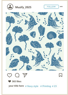 海洋风满印印花图案