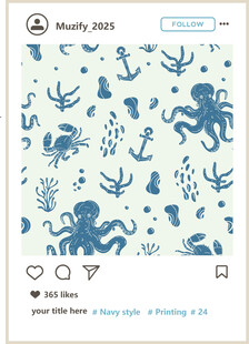 海洋风满印印花图案