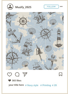 航海风满印印花底纹