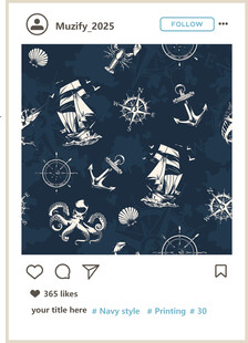 航海风满印印花图案