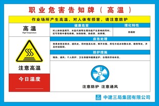 职业危害告知牌 高温防护