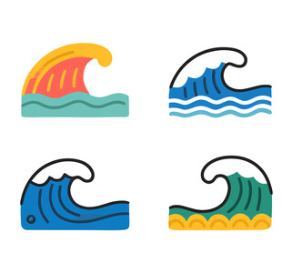 多彩海浪
