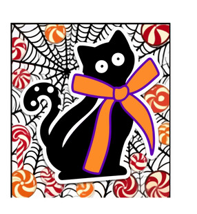 万圣节黑猫插画