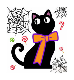 万圣节黑猫插画