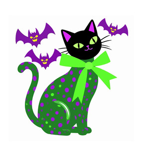 万圣节黑猫插画