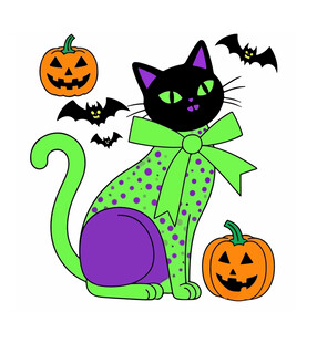 万圣节黑猫插画