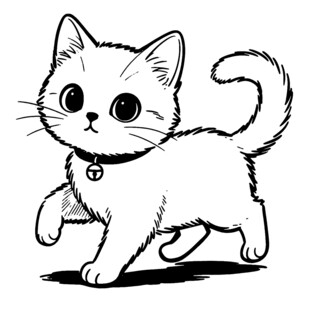 可爱小猫迈步前行